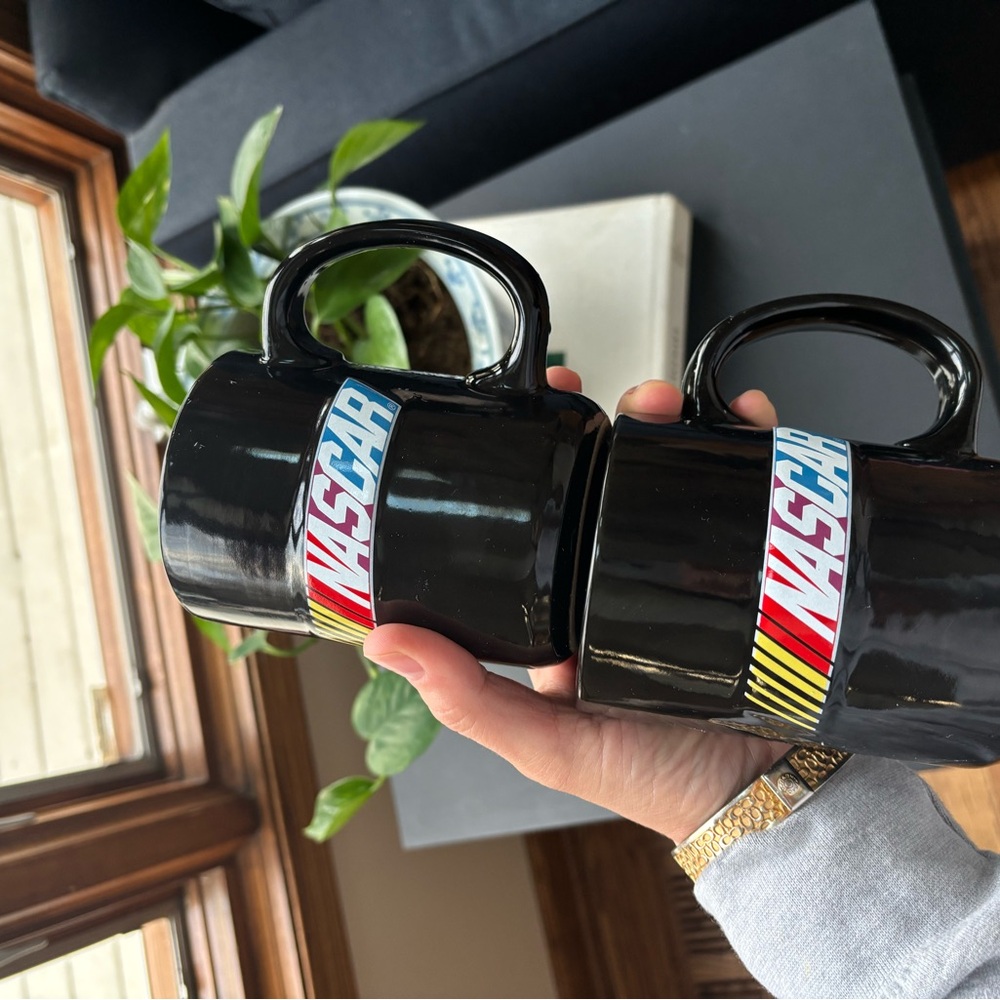 NASCAR Black Coffee Mugs Set of 2